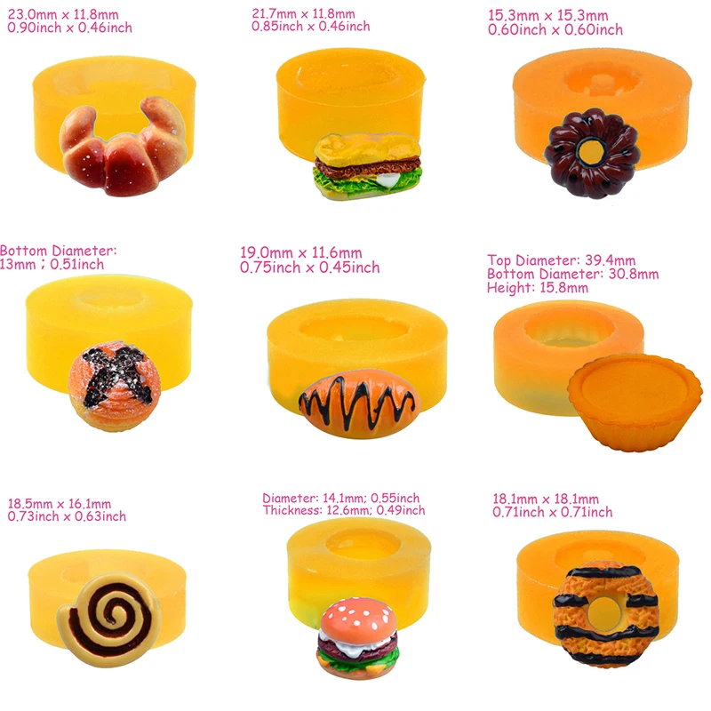 Мини форма для тортов мини хлеба гамбургеров пончиков круасан силиконовая