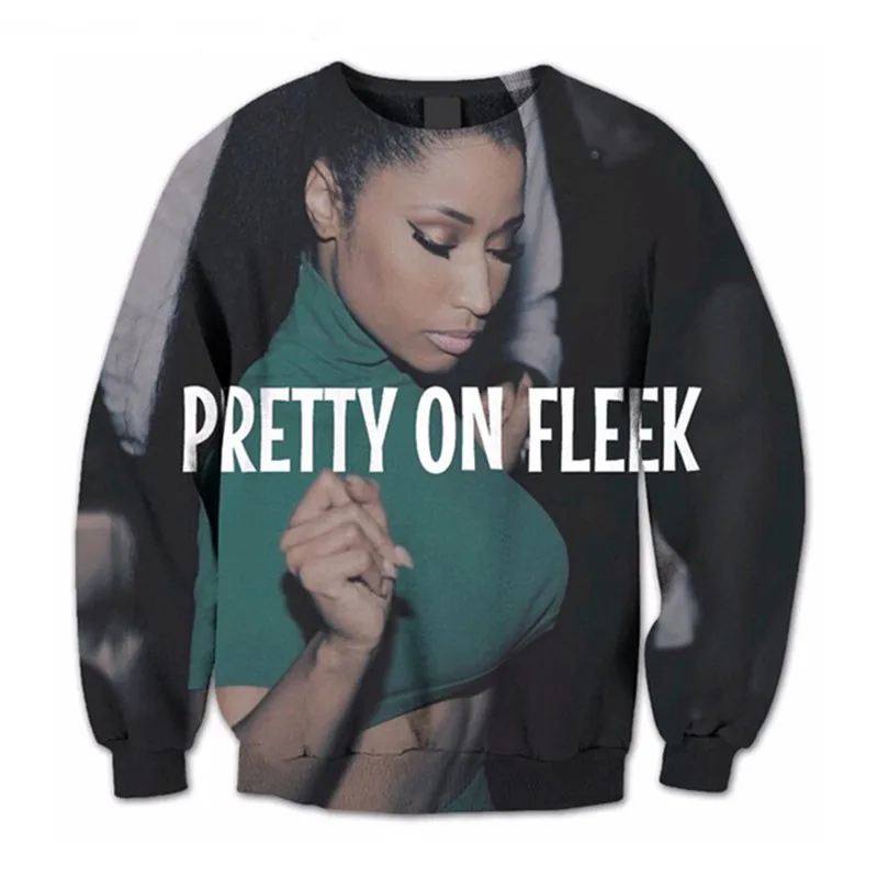 Новое поступление, толстовка с капюшоном Nicki Minaj pretty on fleek, толстовки с принтом, Мужская/Женская толстовка, 3D пуловер с длинными рукавами, модная уличная одежда