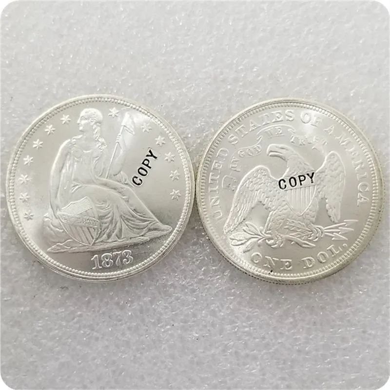 UNC silver USA 1870-1873 &quotSeated Liberty&quot 1 фотогалерея копия искусственных монет | Дом и сад