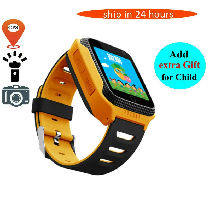 Yellow Q528 Y21 сенсорный экран умные детские gps часы с камерой освещение детские часы монитор сна PK Q60 DZ09 gps SOS детские часы - Цвет: Yellow