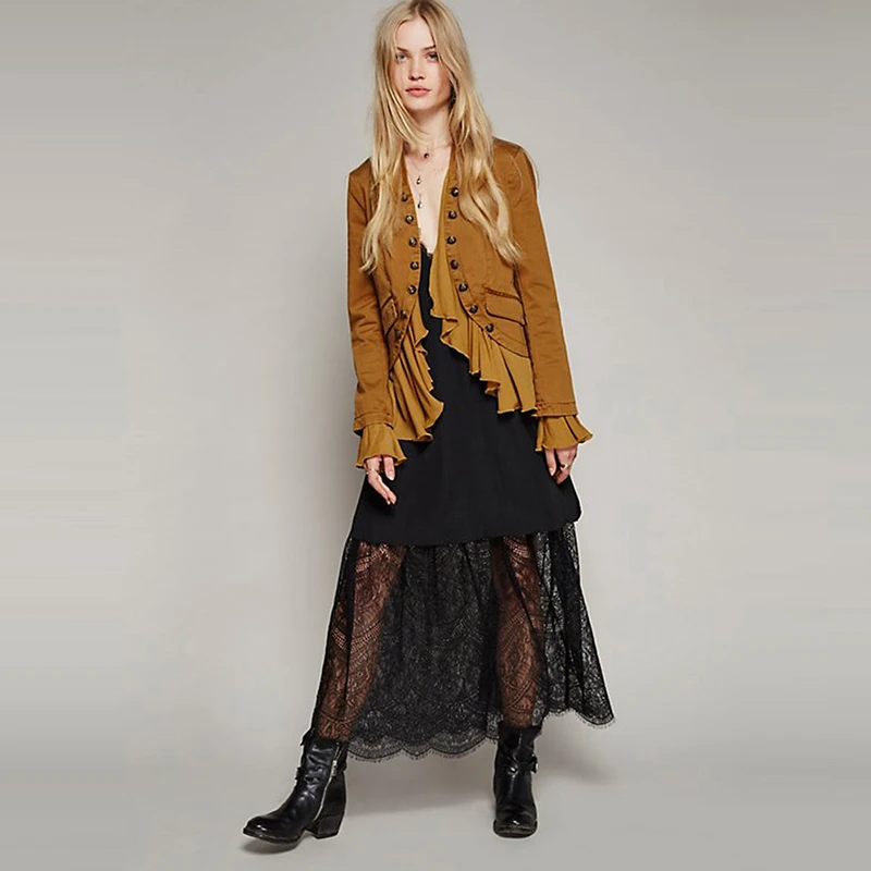 Женская Асимметричная куртка с отложным воротником однотонная желтая Свободная