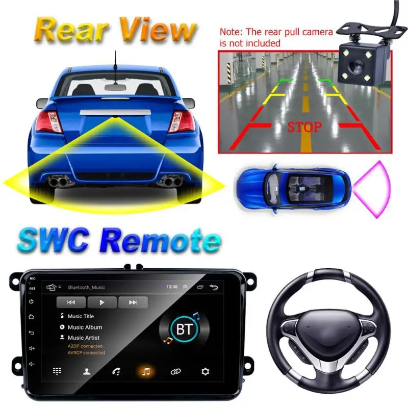 VODOOL 2 Din 8 &quotсенсорный экран Android 1 автомобильный стерео MP5 плеер GPS Bluetooth навигация