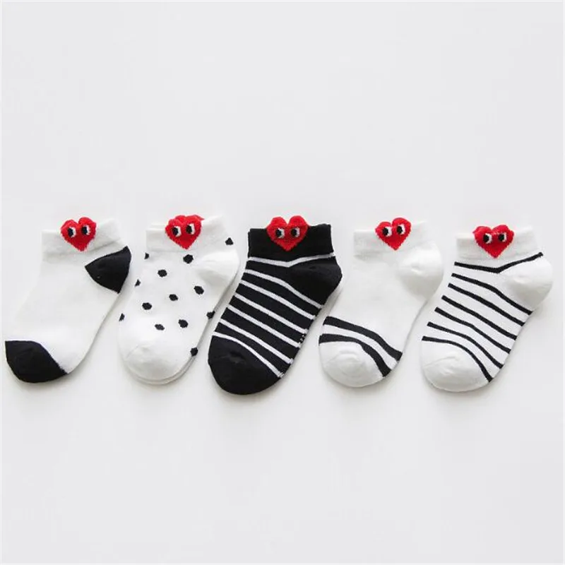 5 Pairs/lot New Autumn Soft Cotton Boys Girls Short Socks Cute Cartoon Pattern Cute Kids Socks for Baby Boys Girls 1-3Y
