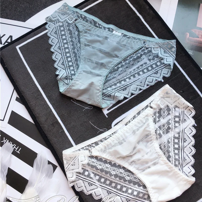 Женские прозрачные кружевные трусы SP & CITY хлопковые бесшовные с отверстиями для