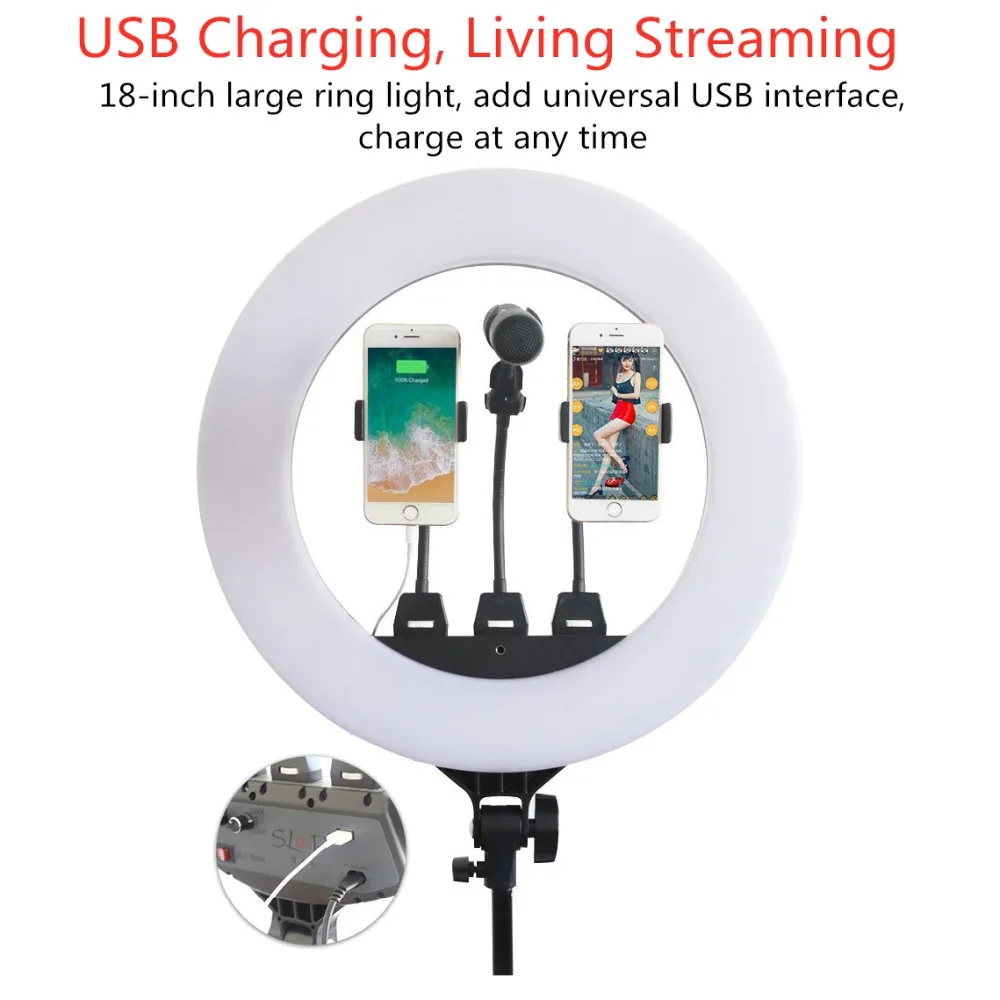 USB зарядное Кольцо Якорь заполняющий свет 3200 K 5500 80W регулируемое кольцо освещение