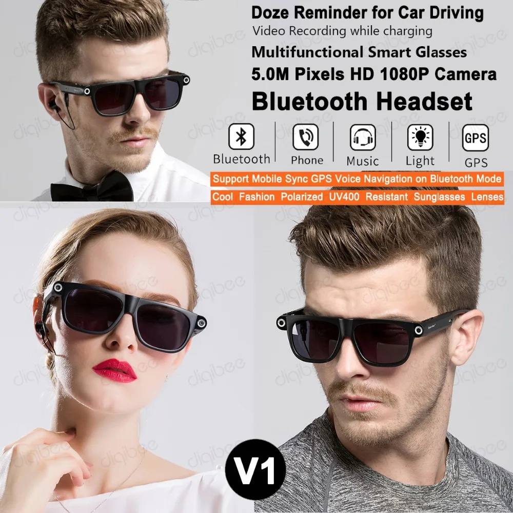 Уличная спортивная Цифровая Bluetooth гарнитура умные солнцезащитные очки