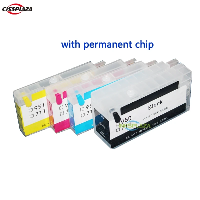 

CISSPLAZA 1set compatible For HP 950 951 Pro 8100 pro 8600 8610 8620 8630 8680 8615 8625 8640 8660 8616 Refillable ink Cartridge