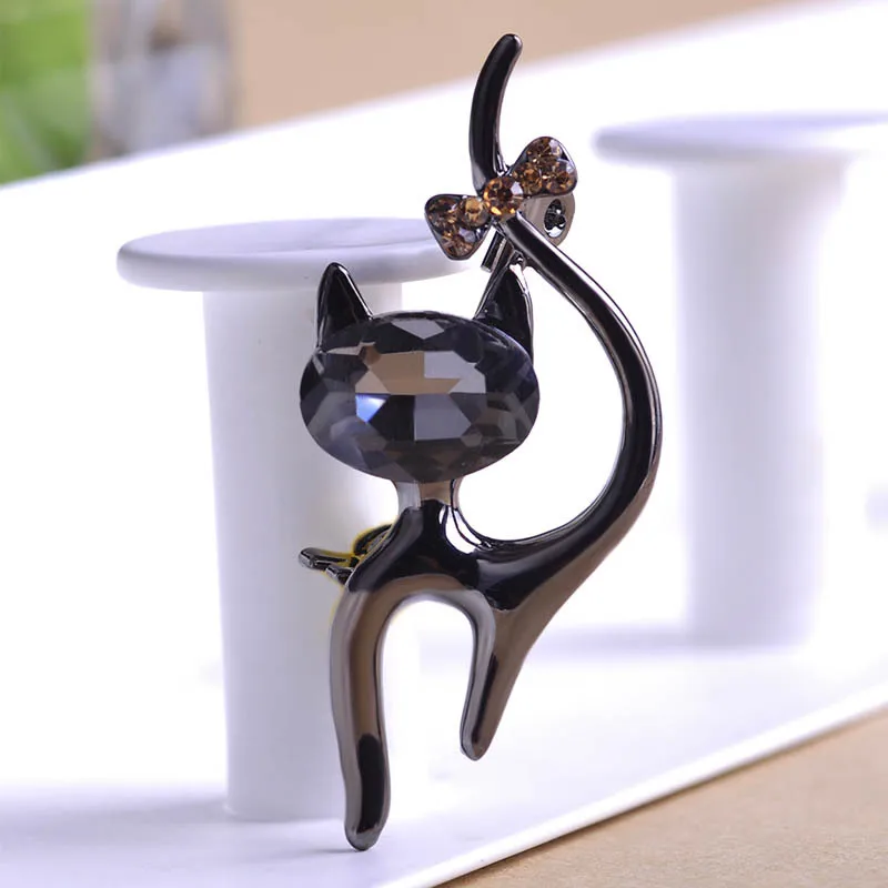 Милые синие броши в виде кота свадебная брошка хиджаба Hippocampal пистолет черная