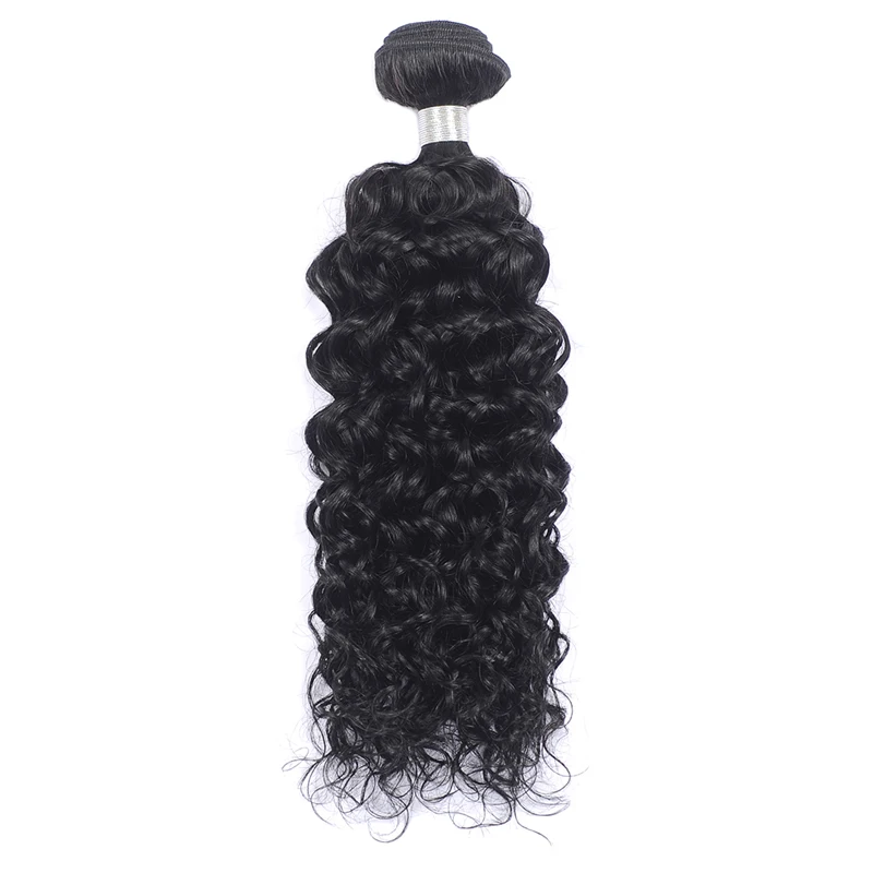 Pinshair Human Hair Weave Bundles Natural Black Water Wave Hair Extensions 1/3/4 Pieces Non-Remy Indian Hair Bundles