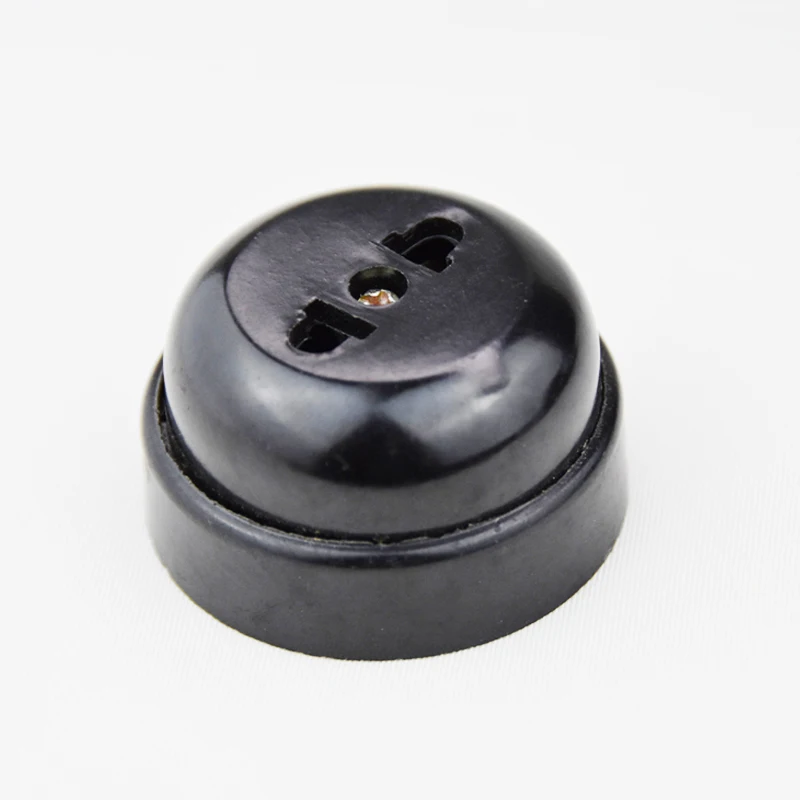 5 шт. черная круглая Ретро Европейская настенная розетка для домашнего