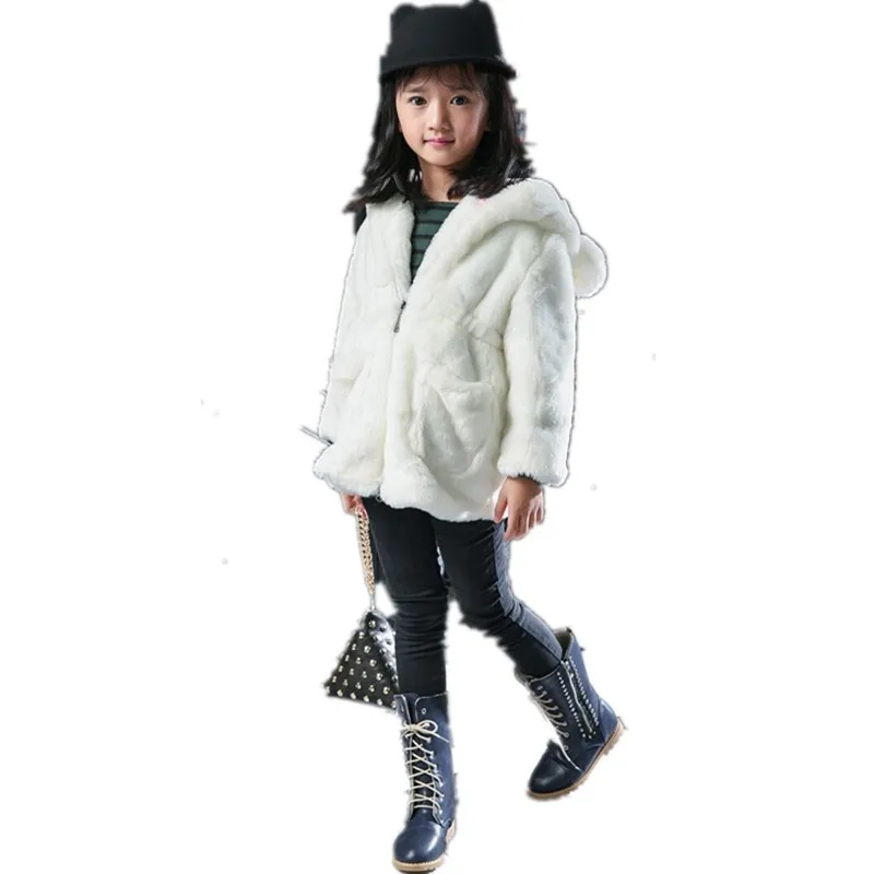 Обувь для девочек пальто из искусственного меха 2019 осень-зима детская плотная