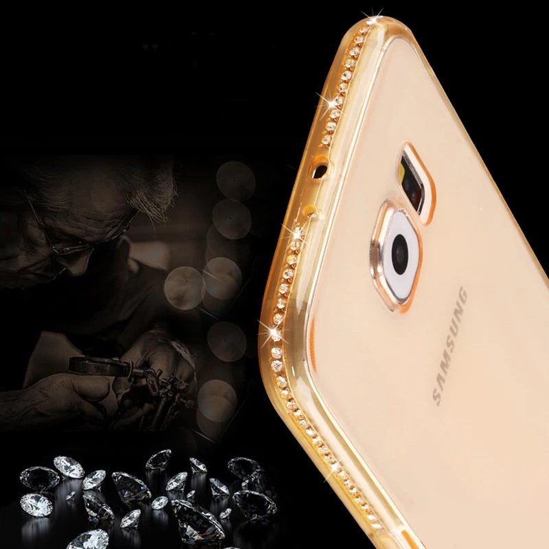 Мягкий блестящий чехол со стразами для Samsung Galaxy A7 A6 A8 2018 A750F J4 J6 J8 S8 S9 Plus S6 S7 edge A3 A5 Note