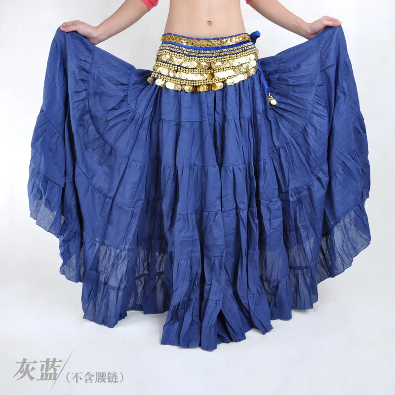only skirt-Blue 1 шт., модная длинная юбка в этническом стиле для танцев в богемном стиле, Женская юбка для Танцев Живота, бальная юбка, юбка для занятий танцами - Цвет: only skirt-Blue
