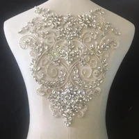 pure hand made clear crystal rhinestone beaded bridal bodice applique for wedding belt bridal sash haute couture aceessories