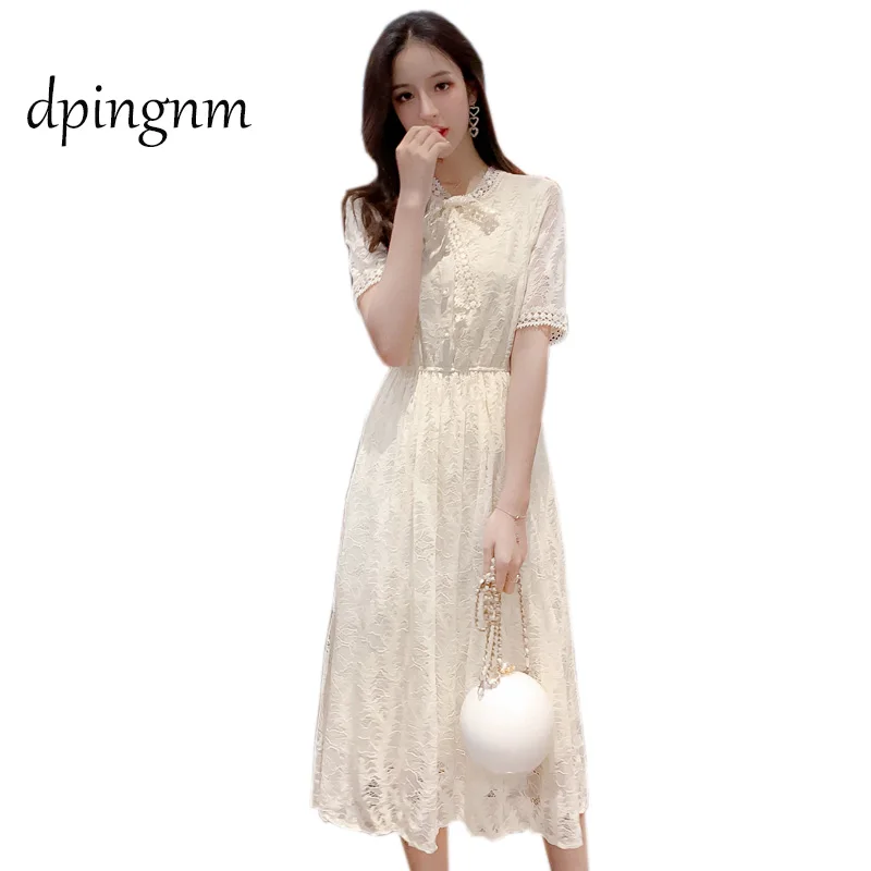 Женское длинное платье-туника dpingnm пляжный сарафан с длинным рукавом белое