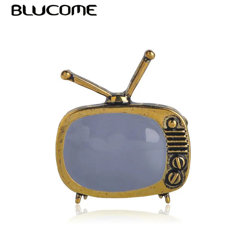 Женская брошь в форме телевизора Blucome Классическая эмалированная Подарочный