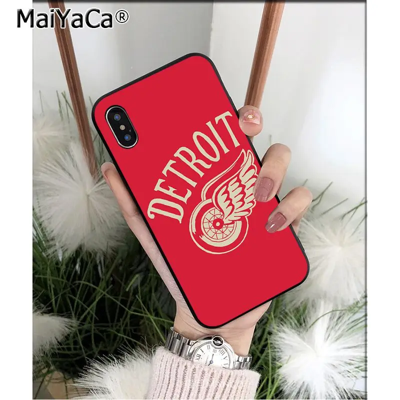 A15 MaiYaCa Detroit Red Wings TPU мягкие Аксессуары для телефонов Чехол для iPhone 6S 6plus 7 7plus 8 8Plus X Xs MAX 5 5S XR - Цвет: A15