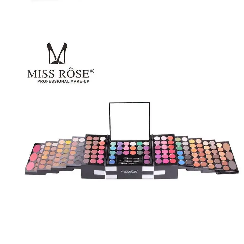 MISS ROSE 142 оттенков тени для век Палитра матовые блестящие мерцающие Румяна Пудра