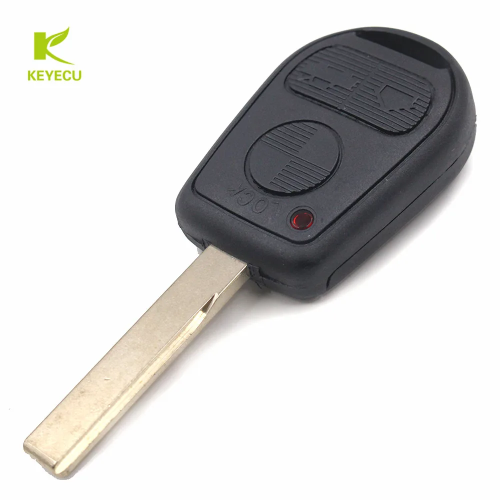 KEYECU 10 X для Bmw ключ оболочка 3 кнопки без выреза пустой HU92 лезвие дистанционный