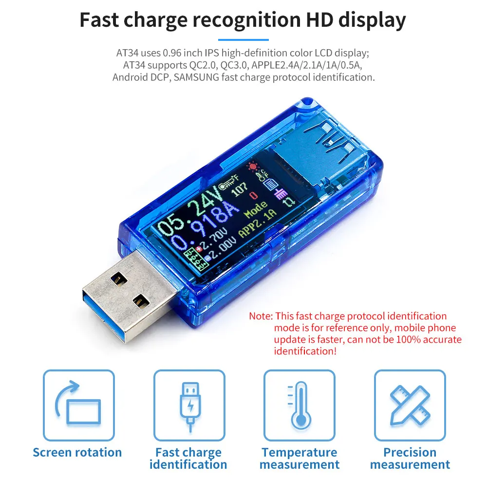 USB 3,0 цветной ЖК-Вольтметр Амперметр Напряжение измеритель тока мультиметр Зарядка батареи банк питания USB Тестер