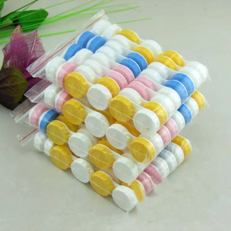 20pcs/lot Simple Contact Lens Case Box Eyewear Accessories Cute Travel Box Container For Lenses Random Color Wholesale