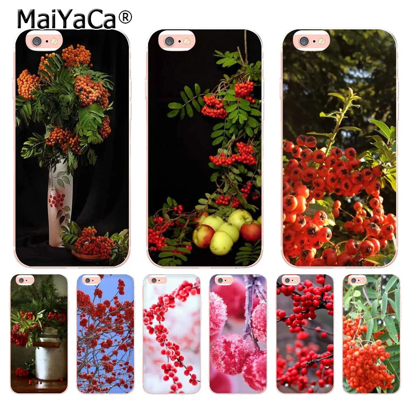 Мягкий чехол для телефона MaiYaCa из ТПУ с красным рованным деревом iPhone 8 7 6 6S Plus X 10 5 5s
