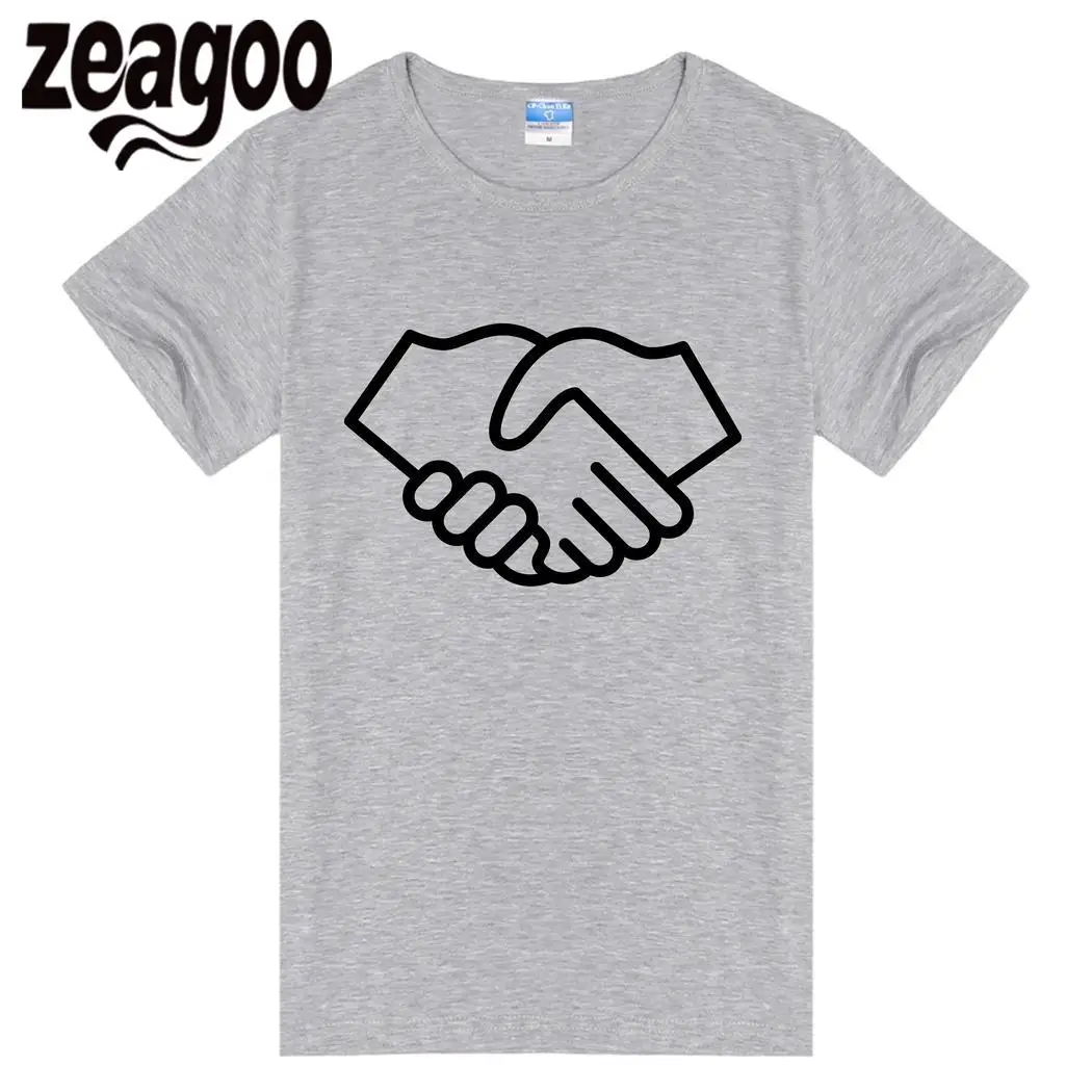 Zeagoo короткие Повседневное с круглым вырезом Для женщин рукавами футболка