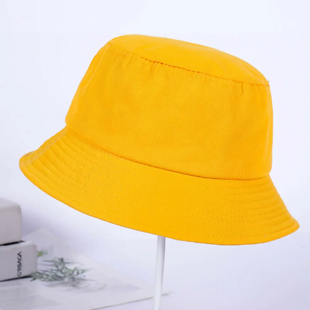New Unisex Men Women Fashion Casual Summer Bucket Hat Solid Cotton Foldable Fishing Sun Outdoor | Аксессуары для одежды