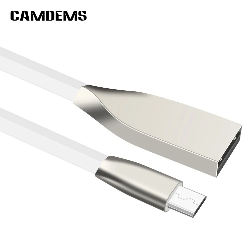 100 шт 1 м 3 фута 2А 3D цинковый сплав usb плоский кабель для синхронизации данных и