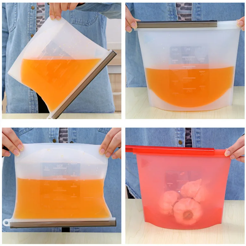Многоразовая вакуумная силиконовая пищевая Ziplocks сумка для молока фрукты