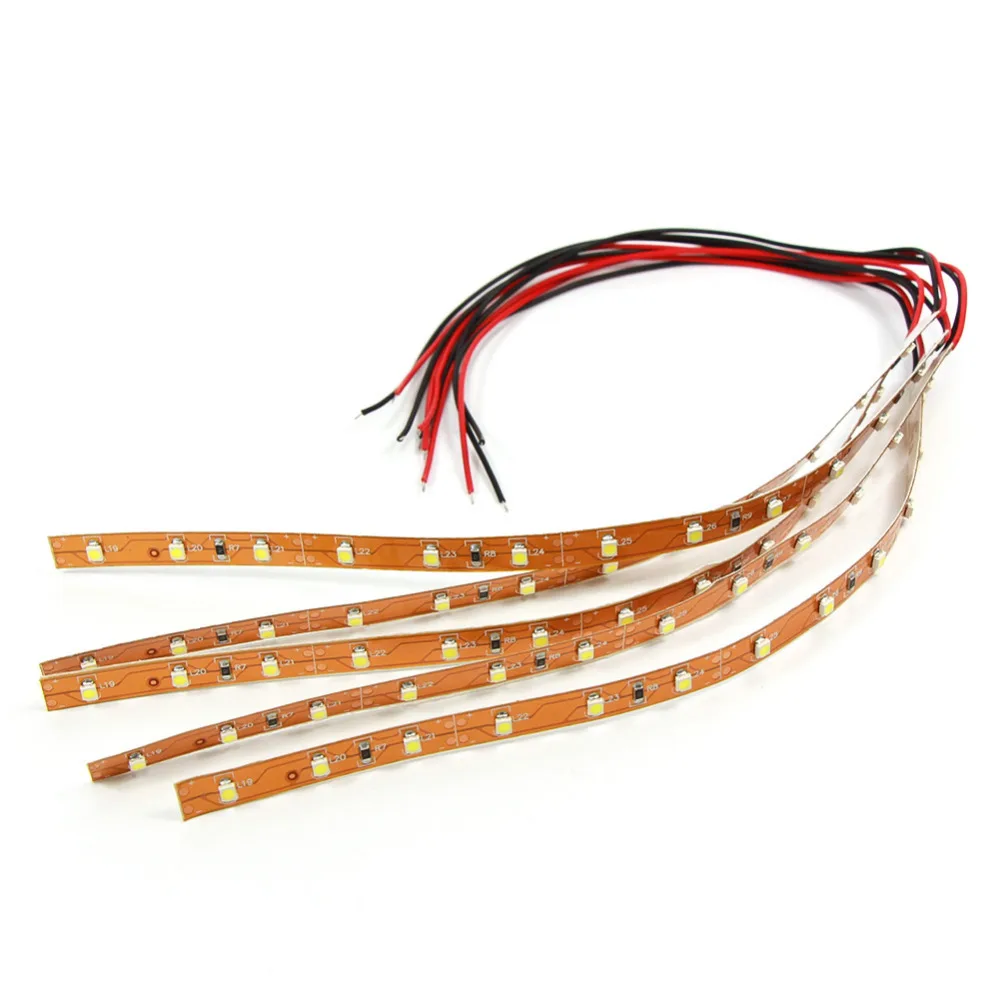 

Evemodel 5pcs Pre-wired Warm White Bright White Flexible Light Strips Peel-And-Stick 12-LEDs SMD LED 3528 20cm DD05