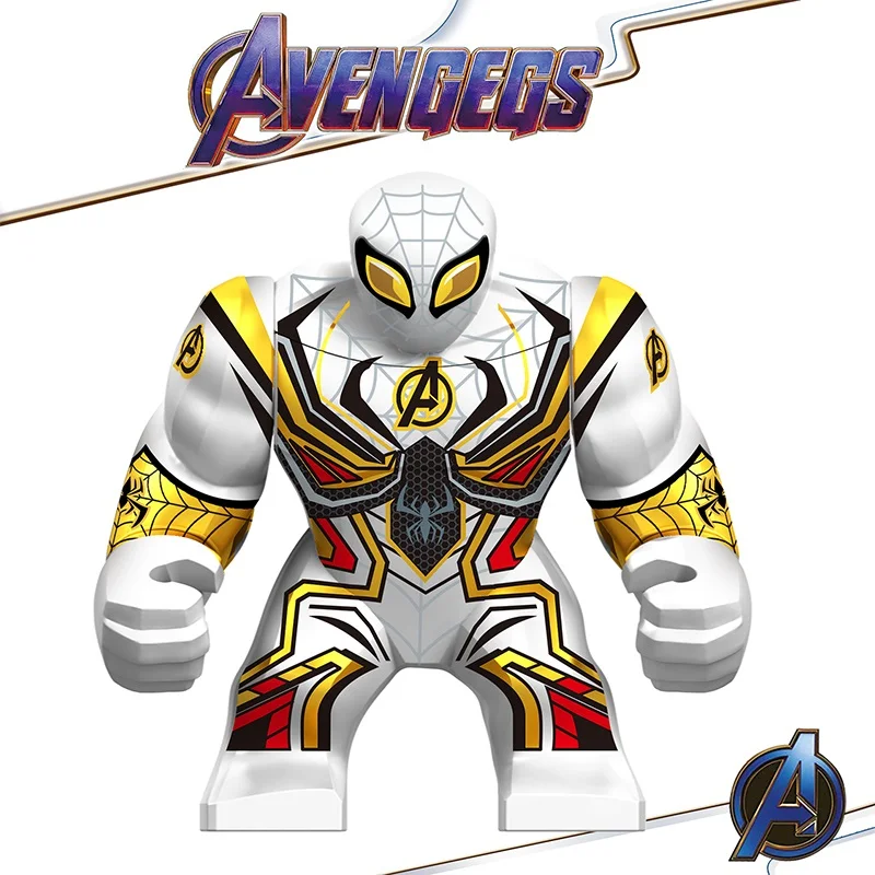 Строительные блоки Legoed Avengers 4 Железный человек Человек паук Thanos Infinity Gauntlet Playmobil
