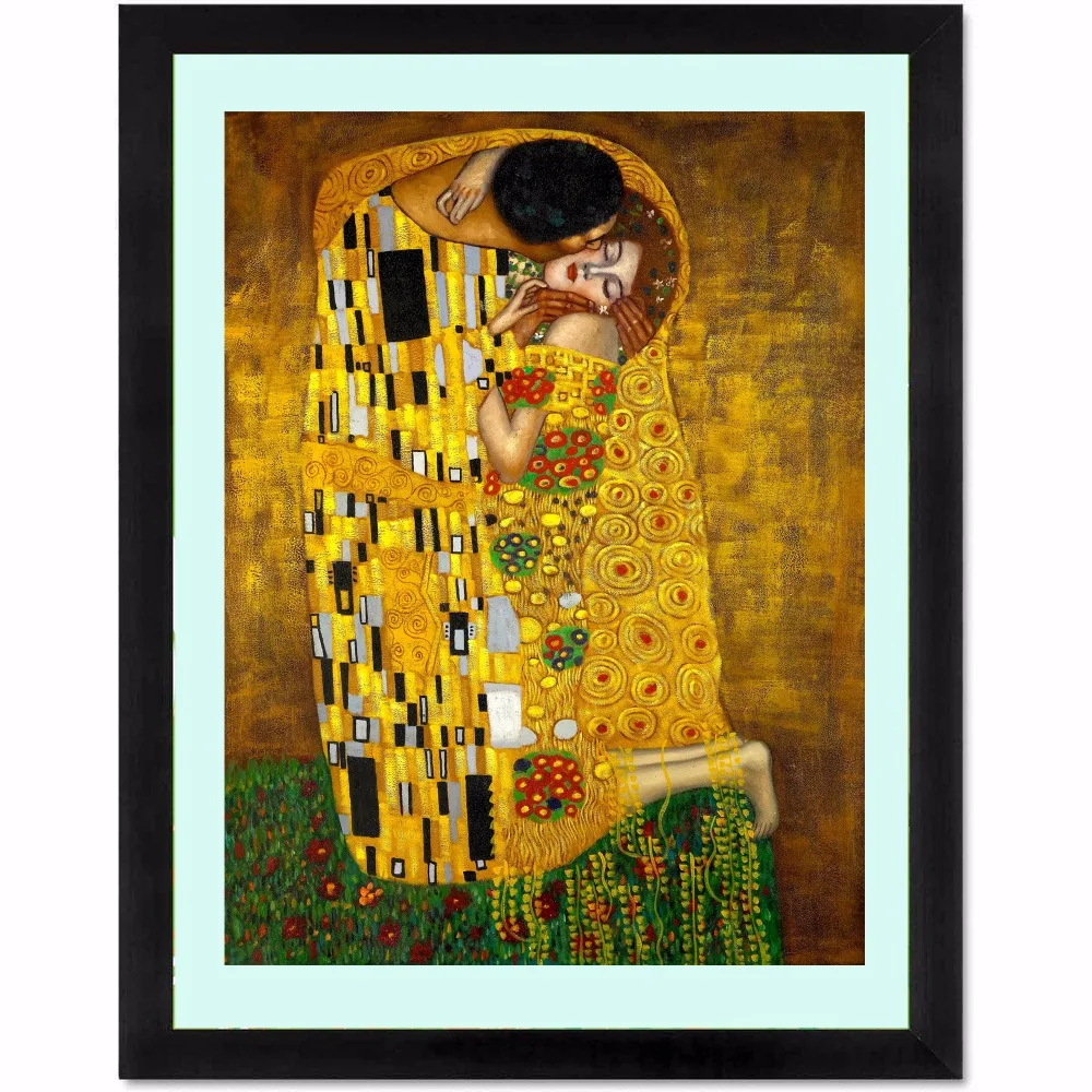 Классическая художественная живопись Gustav Klimt Kiss, печать на холсте, художественный плакат, Настенный декор, картины для комнаты, дома, декоративная шелковая ткань, без рамки