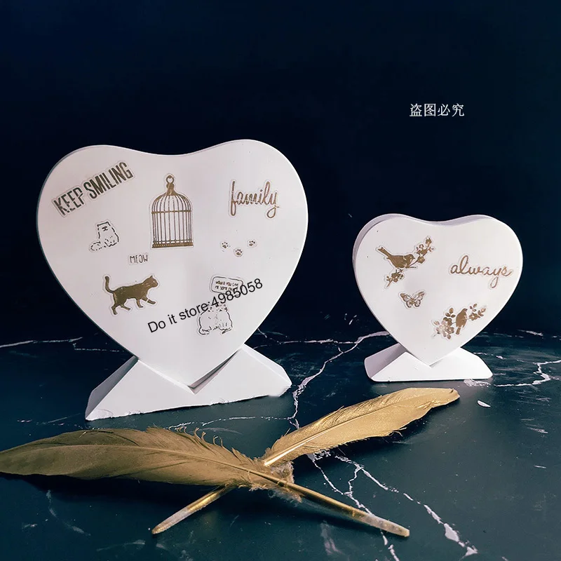 Креативная фоторамка силиконовые бетонные формы в форме сердца гипсовая форма