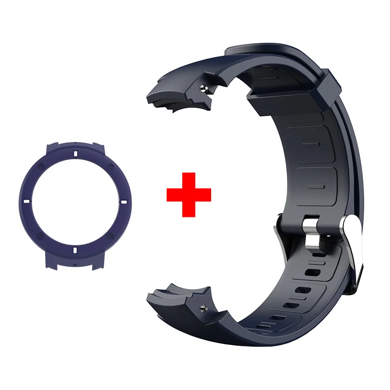 Умный ремешок для часов Amazfit Verge Xiaomi Huami 3 lite силиконовый ремешок сменный Браслет и чехол SIKAI защитный чехол для ПК - Цвет: case and strap