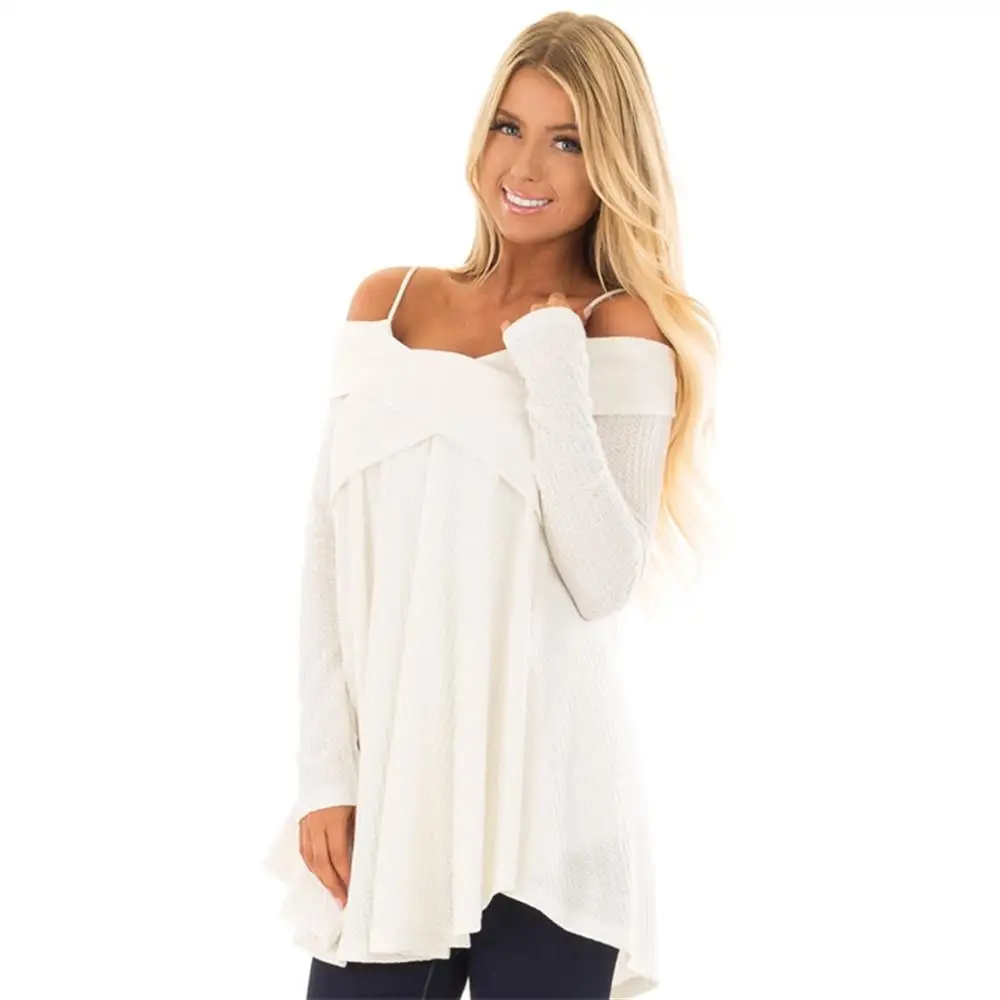 3 цвета Лидер продаж на осень зиму мода слинг с длинными рукавами крест воротник