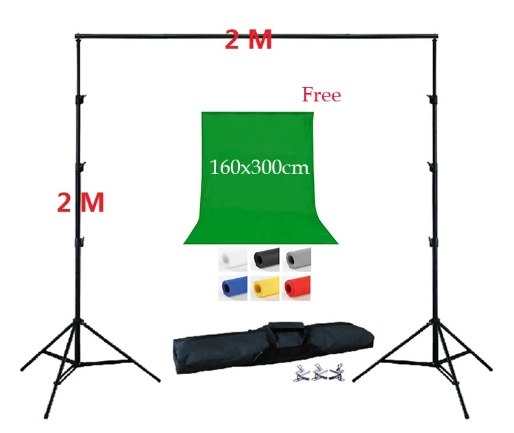 DHL FREE SHIPPING 2Meter Background Stand Kit 1pc 160x300cm Backdrop Free Non woven Support 3 Clamps | Электроника