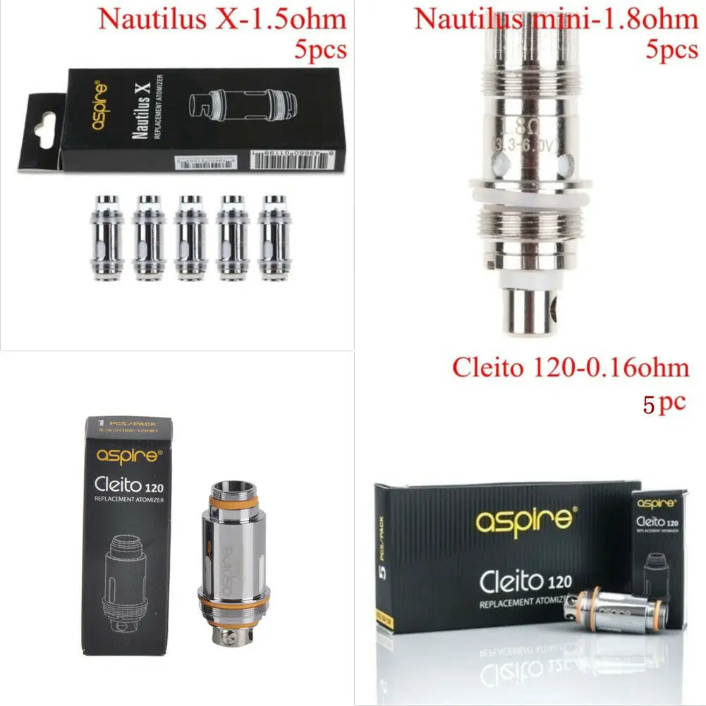 5 шт. 100 см Аутентичные Aspire Nautilus мини X Катушки 1,8 Ом гайки крепежные инструменты набор инструментов