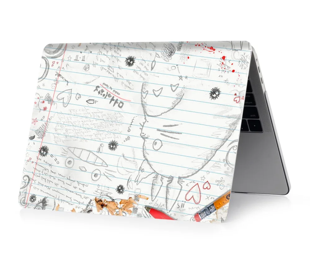 Чехол для ноутбука Totoro с цветной печатью для MacBook Air retina Pro 11 12 13 15 для MacBook с сенсорной панелью New Air 13 New Pro13 15