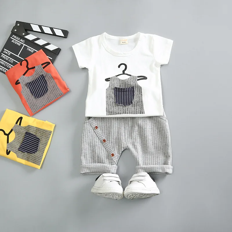 2019 Baby Boy Girl Clothing Set High Quality Short sleeve print top shorts two-piece suit New Team Summer boys T-shirt | Детская одежда