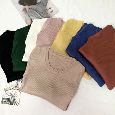 Spring Sweater 2019 Pullover Women Fashion O-neck Casual Sweaters And Long sleeve Thin Knitted Tops | Женская одежда