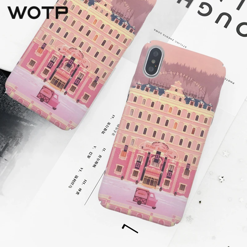 WOTP Модный чехол для телефона в гостиничном стиле iphone 7 6 S 8 Plus Жесткие ПК-чехлы с