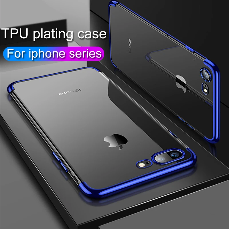 Силиконовый прозрачный чехол для iPhone 7 6 6S 8 Plus X XS MAX XR 7x8 6s plus xs max|Бамперы| |