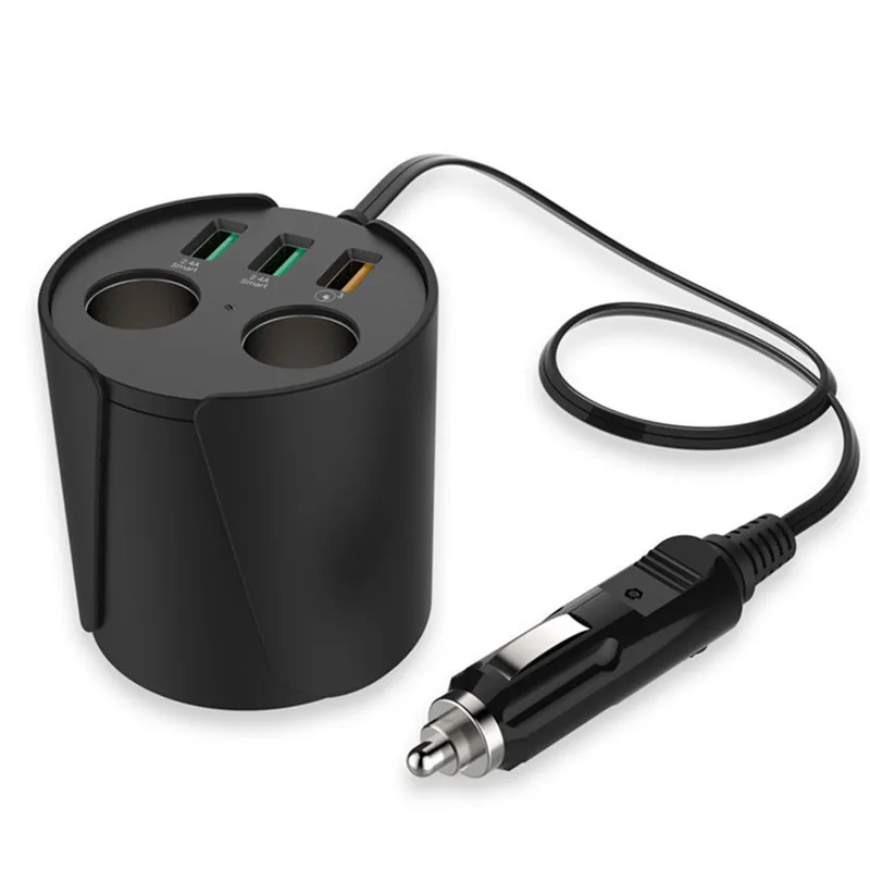 TURATA Quick Charge QC3.0 автомобиля Зарядное устройство 3-USB Порты 2-гнездо прикуривателя 12 V/24 V DC подстаканник Мощность адаптер