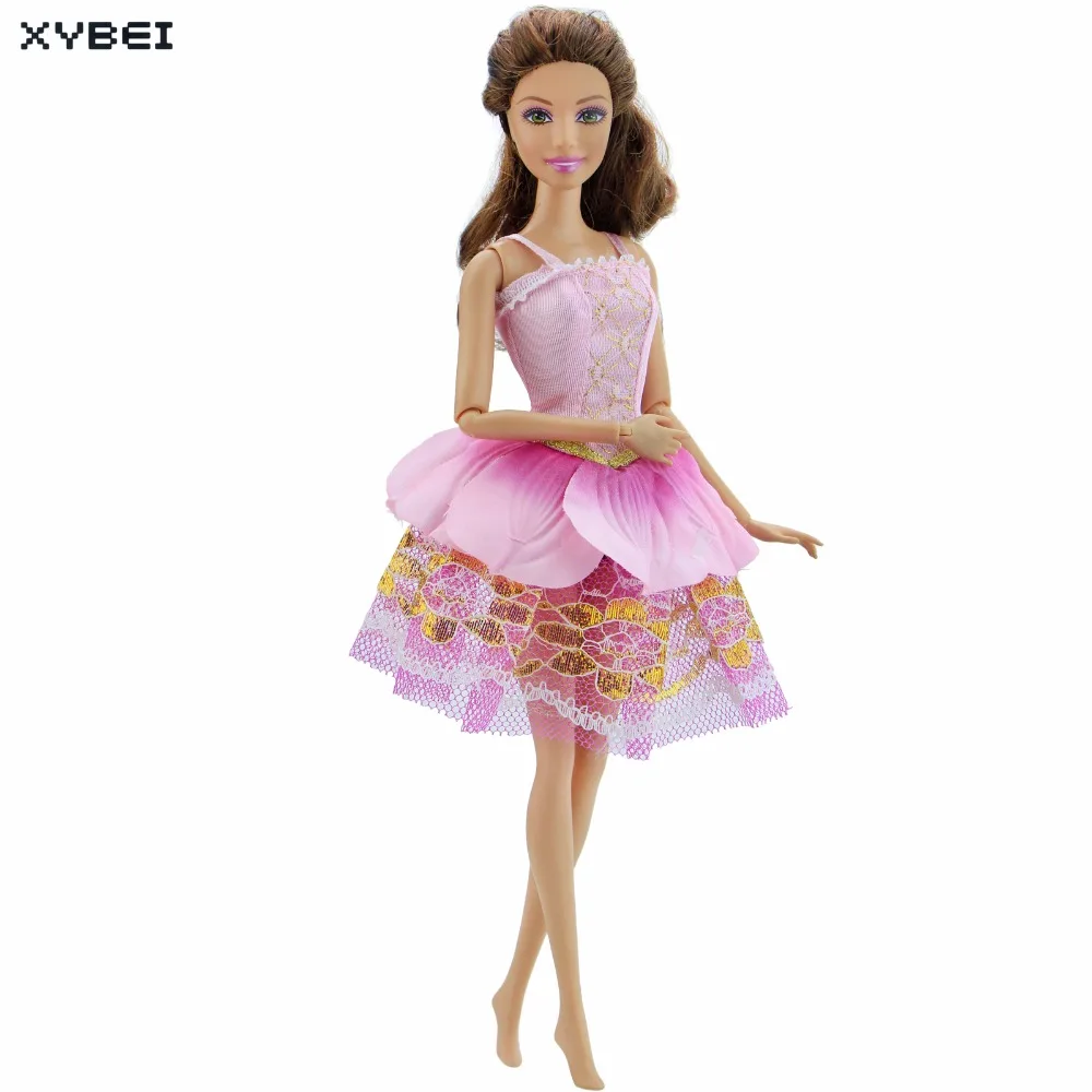 Handmade Pink Outfit Elegant Princess Dress Wedding Party Gown Lace Skirt Clothes For Barbie Doll Accessories Kids Girl Toy | Игрушки и