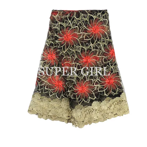 Новое поступление африканских кружевных тканей высокого качества зеленый шнур