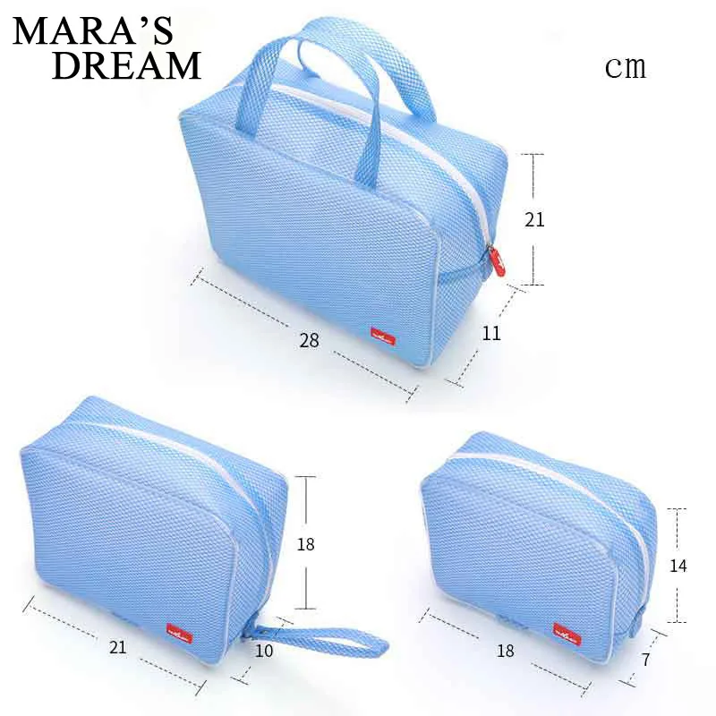 

Mara's Dream 3pieces/set Casual Women Travel Cosmetic Bag EVA Zipper Make Up Transparent Makeup Case Wash Gargle Bag