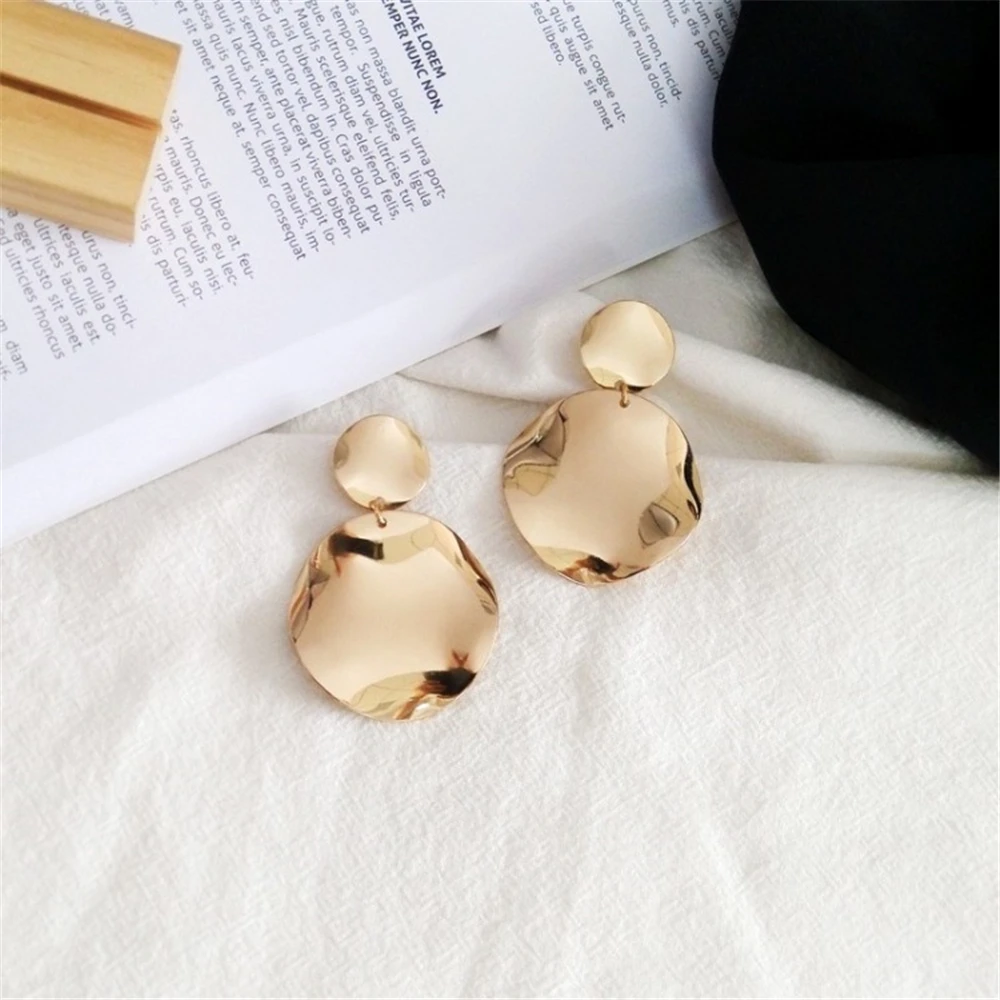 SOHOT модные двойные круглые висячие серьги нестандартные блестки брендовые