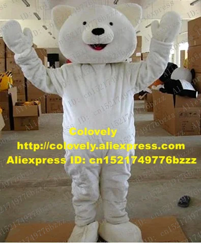 Забавный белый фотокостюм Mascotte Снежный Медведь морской медведь с круглой пухлый