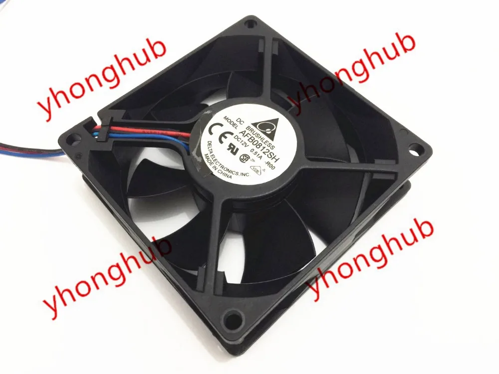 Серверный охлаждающий вентилятор Delta Electronics AFB0812SH R00, постоянный ток 12 В, 0,5 А, 80x80x25 мм, 3-проводной